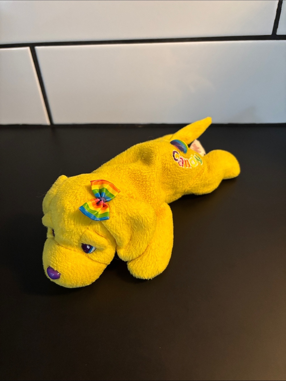 Vintage 90’s Lisa Frank Candy Puppy Bean Bag Plush With Tag
